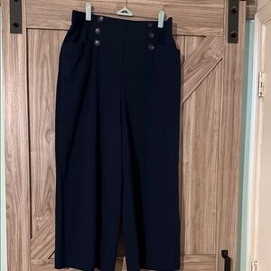 Navy Blue High-Waisted Women's Trousers